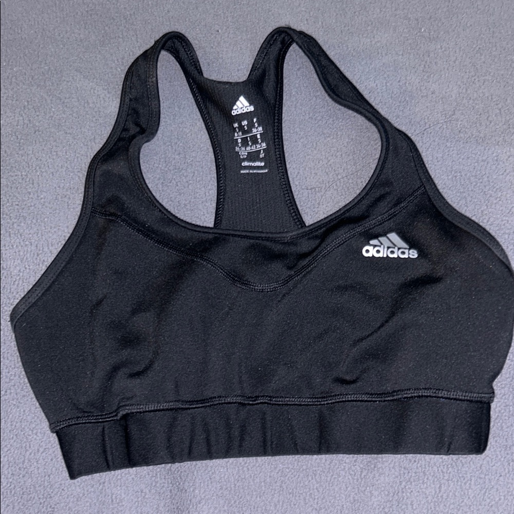 Adidas Racerback Sports Bra Black Climalite Athletic Workout Gym‎ small
